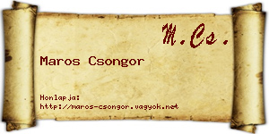 Maros Csongor névjegykártya