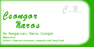 csongor maros business card